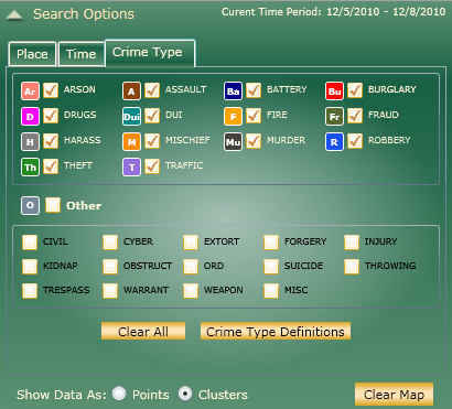 Crime Type Options